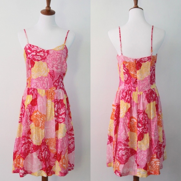 Lilly Pulitzer Dresses & Skirts - Lilly Pulitzer Pink Floral Silk Blend Dress